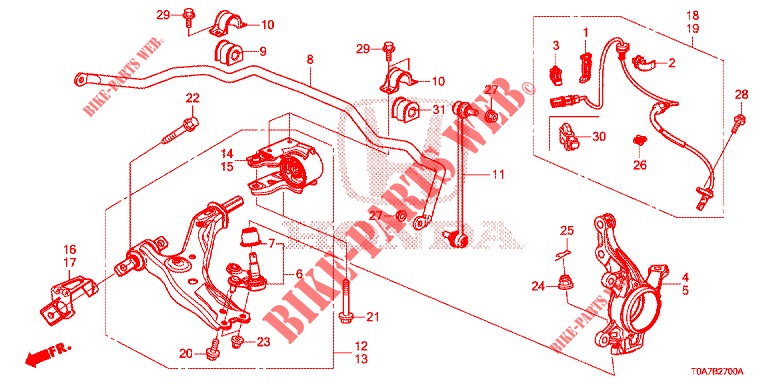 ARTICULACION DELANTERA  para Honda CR-V DIESEL 2.2 EXCLUSIVE NAVI 5 Puertas 6 velocidades manual 2014