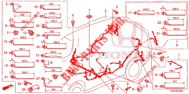 CONJUNTO DE ALAMBRES (LH) (3) para Honda CR-V DIESEL 1.6 EXCLUSIVE NAVI 4WD 5 Puertas 6 velocidades manual 2015