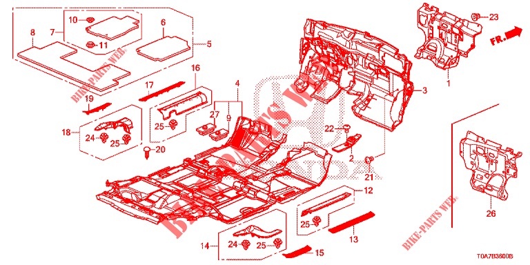 ALFOMBRA DE PISO/AISLADOR  para Honda CR-V DIESEL 2.2 EXCLUSIVE 5 Puertas 6 velocidades manual 2013