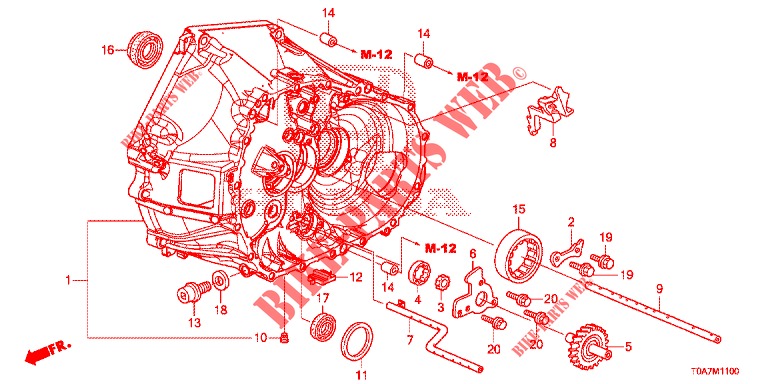 ALOJAMIENTO DE EMBRAGUE (DIESEL) (2.2L) para Honda CR-V DIESEL 2.2 EXCLUSIVE 5 Puertas 6 velocidades manual 2013