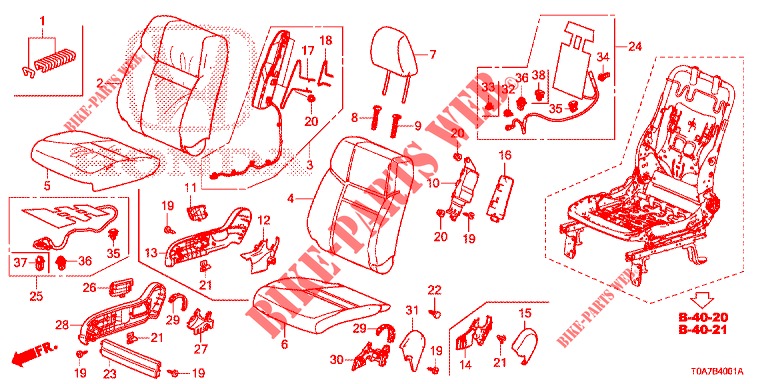 ASIENTO DELANTERO/CINTURONES DE SEGURIDAD (D.) para Honda CR-V DIESEL 2.2 EXCLUSIVE 5 Puertas 6 velocidades manual 2013