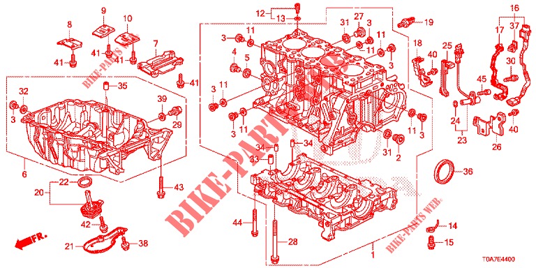 BLOQUE DE CILINDRO/COLECTOR DE ACEITE (DIESEL) (2.2L) para Honda CR-V DIESEL 2.2 EXCLUSIVE 5 Puertas 6 velocidades manual 2013