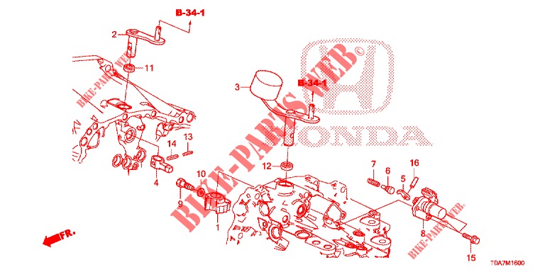 BRAZO DE CAMBIO/PALANCA DE CAMBIO (DIESEL) (2.2L) para Honda CR-V DIESEL 2.2 EXCLUSIVE 5 Puertas 6 velocidades manual 2013