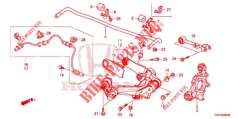 BRAZO INFERIOR TRASERO/VARILLA DE RADIO  para Honda CR-V DIESEL 2.2 EXCLUSIVE 5 Puertas 6 velocidades manual 2013