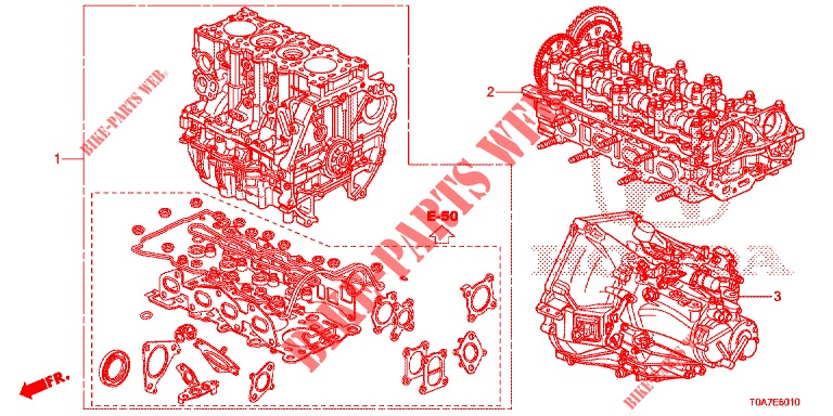 CONJ. DE MOTOR/ENS. DE TRANSMISION (DIESEL) (2.2L) para Honda CR-V DIESEL 2.2 EXCLUSIVE 5 Puertas 6 velocidades manual 2013