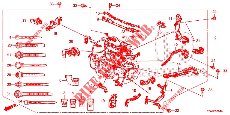 CONJUNTO DE ALAMBRES (DIESEL) (2.2L) para Honda CR-V DIESEL 2.2 EXCLUSIVE 5 Puertas 6 velocidades manual 2013