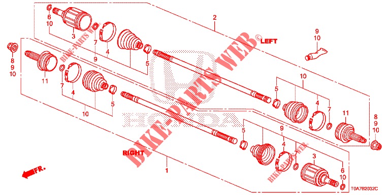 EJE DE IMPULSION TRASERA (3) para Honda CR-V DIESEL 2.2 EXCLUSIVE 5 Puertas 6 velocidades manual 2013