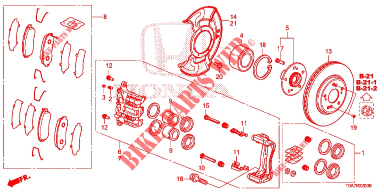 FRENO DELANTERO (1) para Honda CR-V DIESEL 2.2 EXCLUSIVE 5 Puertas 6 velocidades manual 2013
