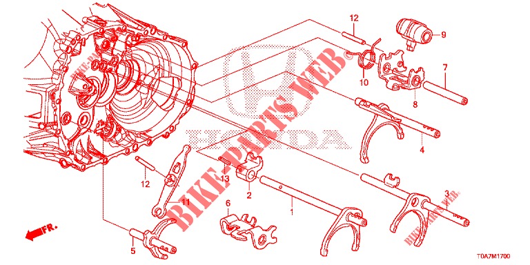 HORQUILLA DE CAMBIO/TORNILLO DE AJUSTE (DIESEL) (2.2L) para Honda CR-V DIESEL 2.2 EXCLUSIVE 5 Puertas 6 velocidades manual 2013