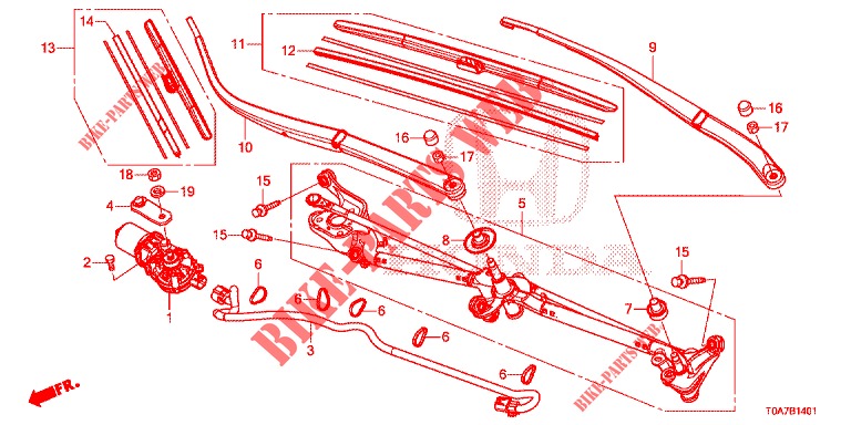 LIMPIAPARABRISAS (LH) (2) para Honda CR-V DIESEL 2.2 EXCLUSIVE 5 Puertas 6 velocidades manual 2013