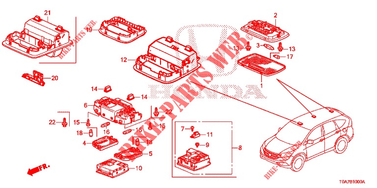 LUZ INTERIOR  para Honda CR-V DIESEL 2.2 EXCLUSIVE 5 Puertas 6 velocidades manual 2013