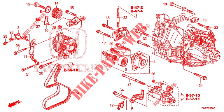 MENSULA DE MOTOR (DIESEL) (2.2L) para Honda CR-V DIESEL 2.2 EXCLUSIVE 5 Puertas 6 velocidades manual 2013