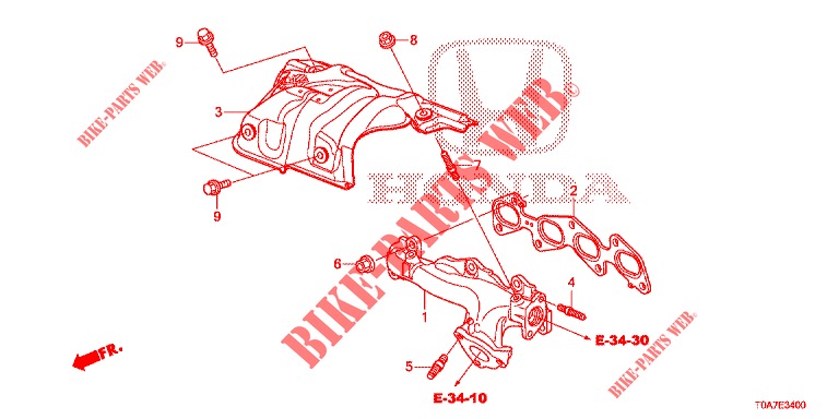 MULTIPLE DE ESCAPE (DIESEL) (2.2L) para Honda CR-V DIESEL 2.2 EXCLUSIVE 5 Puertas 6 velocidades manual 2013
