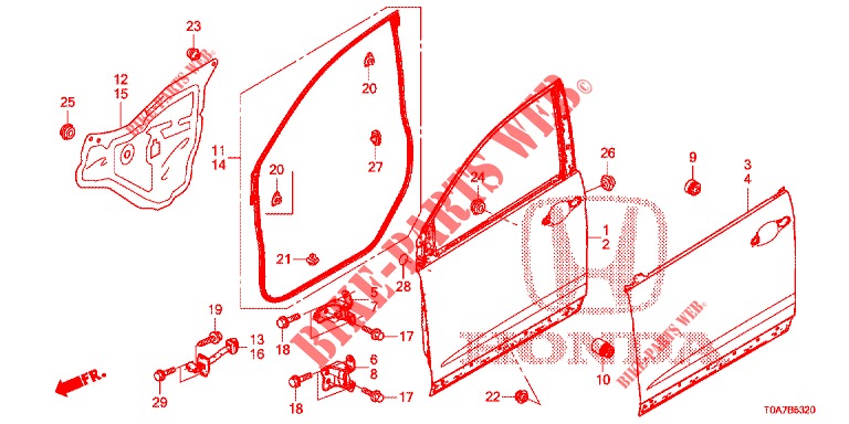 PANELES DE PUERTA DEL.(2D)  para Honda CR-V DIESEL 2.2 EXCLUSIVE 5 Puertas 6 velocidades manual 2013