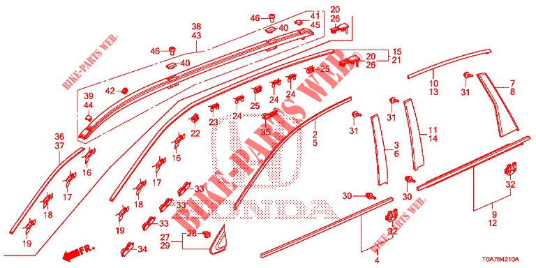 PARRILLA DELANTERA/MOLDURA  para Honda CR-V DIESEL 2.2 EXCLUSIVE 5 Puertas 6 velocidades manual 2013