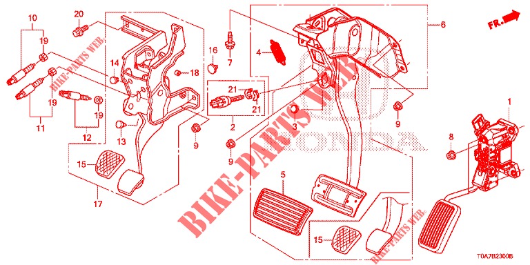 PEDAL (LH) para Honda CR-V DIESEL 2.2 EXCLUSIVE 5 Puertas 6 velocidades manual 2013