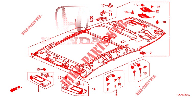 RECUBRIMIENTO DE TECHO (2) para Honda CR-V DIESEL 2.2 EXCLUSIVE 5 Puertas 6 velocidades manual 2013