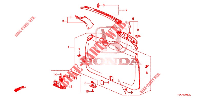 RECUBRIMIENTO PUERTA TR./ RECUBRIMIENTO DE PANEL(2D)  para Honda CR-V DIESEL 2.2 EXCLUSIVE 5 Puertas 6 velocidades manual 2013