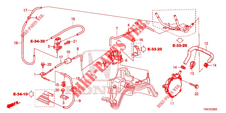 TUBERIA DE INSTALACION/BOMBA DE VACIO (DIESEL) (2.2L) para Honda CR-V DIESEL 2.2 EXCLUSIVE 5 Puertas 6 velocidades manual 2013