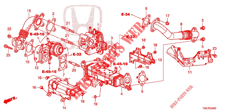 VALVULA DE EGR (DIESEL) (2.2L) para Honda CR-V DIESEL 2.2 EXCLUSIVE 5 Puertas 6 velocidades manual 2013