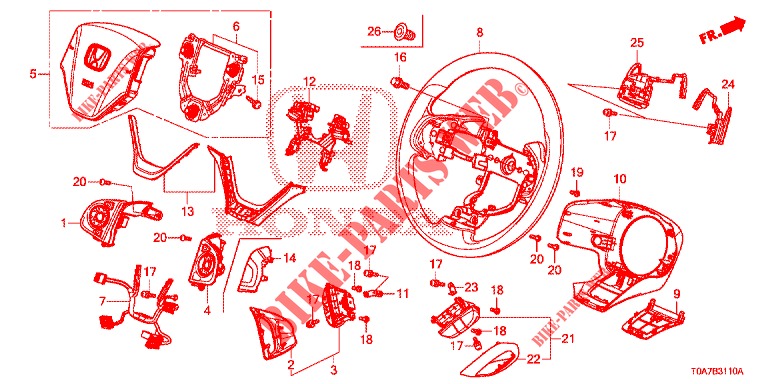 VOLANTE DE DIRECCION ( 0C199999)  para Honda CR-V DIESEL 2.2 EXCLUSIVE 5 Puertas 6 velocidades manual 2013