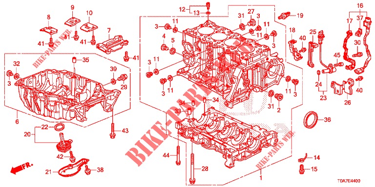 BLOQUE DE CILINDRO/COLECTOR DE ACEITE (DIESEL) (2.2L) para Honda CR-V DIESEL 2.2 COMFORT 5 Puertas 6 velocidades manual 2013