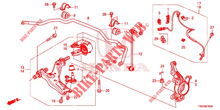ARTICULACION DELANTERA  para Honda CR-V DIESEL 1.6 COMFORT 5 Puertas 6 velocidades manual 2016