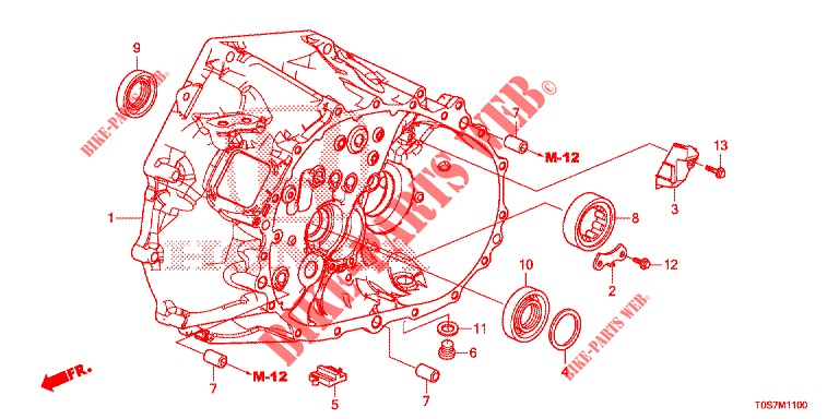 ALOJAMIENTO DE EMBRAGUE (DIESEL) (1) para Honda CR-V DIESEL 1.6 EXECUTIVE NAVI 4WD 5 Puertas 6 velocidades manual 2016