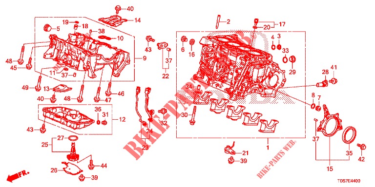 BLOQUE DE CILINDRO/COLECTOR DE ACEITE (DIESEL) (1) para Honda CR-V DIESEL 1.6 EXECUTIVE NAVI 4WD 5 Puertas 6 velocidades manual 2016