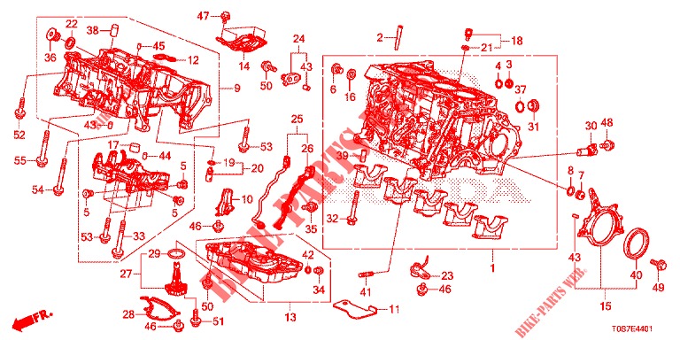 BLOQUE DE CILINDRO/COLECTOR DE ACEITE (DIESEL) (2) para Honda CR-V DIESEL 1.6 EXECUTIVE NAVI 4WD 5 Puertas 6 velocidades manual 2016