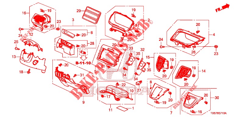 GUARNICION DE INSTRUMENTO (COTE DE CONDUCTEUR) (LH) para Honda CR-V DIESEL 1.6 EXECUTIVE NAVI 4WD 5 Puertas 6 velocidades manual 2016