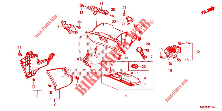 GUARNICION DE INSTRUMENTO (COTE DE PASSAGER) (LH) para Honda CR-V DIESEL 1.6 EXECUTIVE NAVI 4WD 5 Puertas 6 velocidades manual 2016