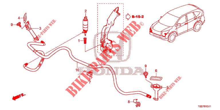 LAVADOR DE FARO DELANTERO (2) para Honda CR-V DIESEL 1.6 EXECUTIVE NAVI 4WD 5 Puertas 6 velocidades manual 2016