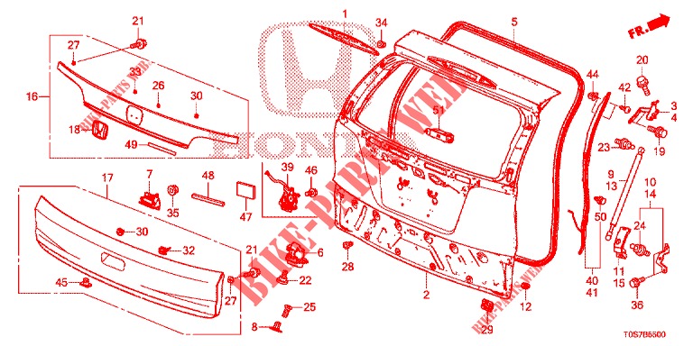 PANEL DE PUERTA TRASERA(2D)  para Honda CR-V DIESEL 1.6 EXECUTIVE NAVI 4WD 5 Puertas 6 velocidades manual 2016