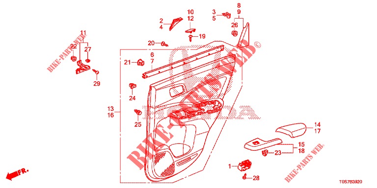 RECUBRIMIENTO DE PUERTA(4D)  para Honda CR-V DIESEL 1.6 EXECUTIVE NAVI 4WD 5 Puertas 6 velocidades manual 2016