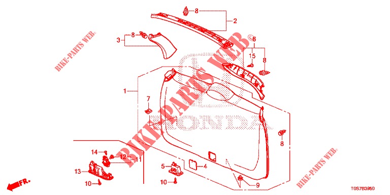 RECUBRIMIENTO PUERTA TR./ RECUBRIMIENTO DE PANEL(2D)  para Honda CR-V DIESEL 1.6 EXECUTIVE NAVI 4WD 5 Puertas 6 velocidades manual 2016