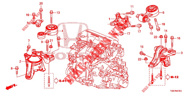 SOPORTES DE MOTOR (DIESEL) (1) para Honda CR-V DIESEL 1.6 EXECUTIVE NAVI 4WD 5 Puertas 6 velocidades manual 2016