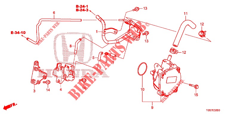 TUBERIA DE INSTALACION/BOMBA DE VACIO (DIESEL) (1) para Honda CR-V DIESEL 1.6 EXECUTIVE NAVI 4WD 5 Puertas 6 velocidades manual 2016
