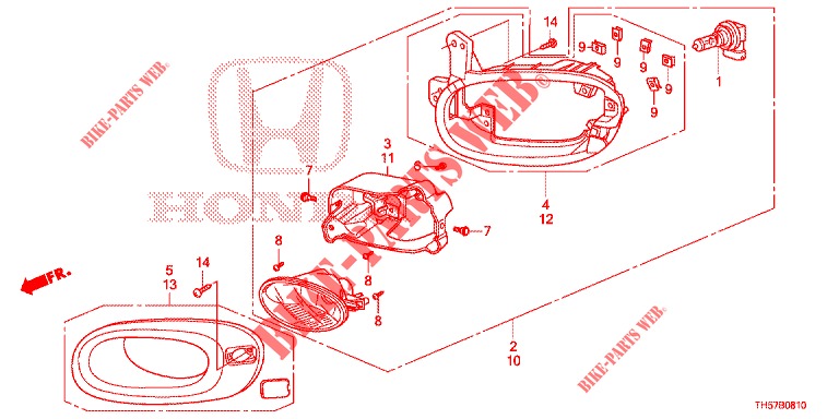LAMPARA ANTINIEBLA (1) para Honda JAZZ 1.4 ESL 5 Puertas automática completa 2012