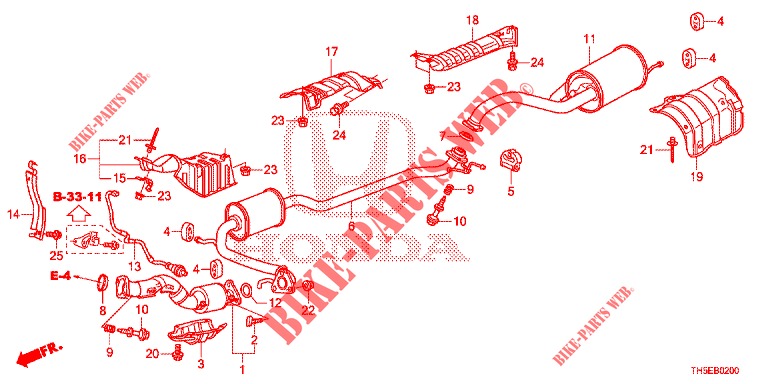 TUBERIA DE ESCAPE/SILENCIADOR (PGM FI)  para Honda JAZZ 1.4 LUXURY 5 Puertas 5 velocidades manual 2014
