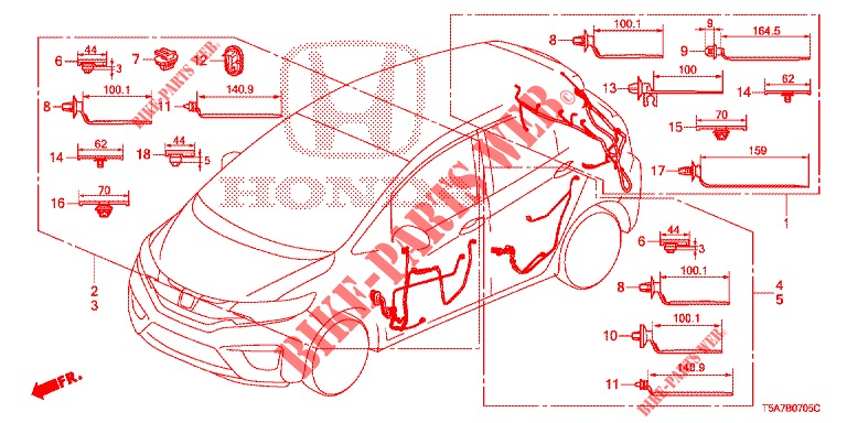 CONJUNTO DE ALAMBRES (6) (LH) para Honda JAZZ 1.5 DYNAMIC 5 Puertas automática completa 2018