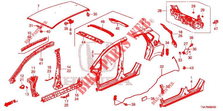 PANELES EXTERIORES/PANEL TRASERO  para Honda JAZZ 1.4 EXECUTIVE 5 Puertas 6 velocidades manual 2019