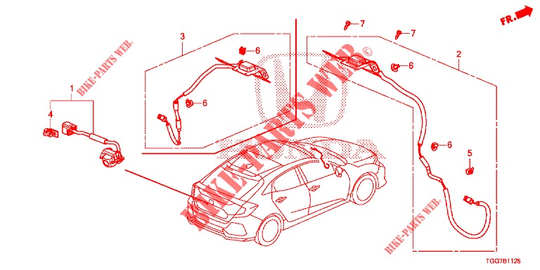     ANTENNE GPS/CAMERA VUE ARRIERE para Honda CIVIC 1.5 SPORT NAVI 5 Puertas 6 velocidades manual 2018