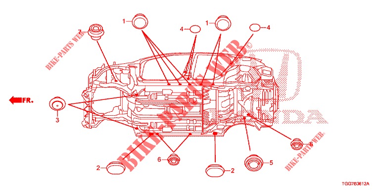 ANILLO (INFERIEUR) para Honda CIVIC 1.5 SPORT NAVI 5 Puertas 6 velocidades manual 2018