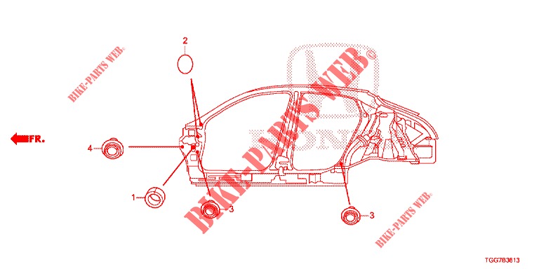 ANILLO (LATERAL) para Honda CIVIC 1.5 SPORT NAVI 5 Puertas 6 velocidades manual 2018