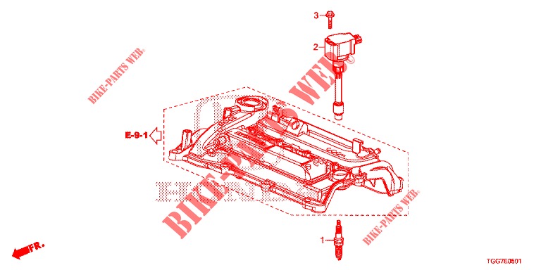 BOBINA SUPERIOR DE BUJIA/TAPON (1.5L) para Honda CIVIC 1.5 SPORT NAVI 5 Puertas 6 velocidades manual 2018