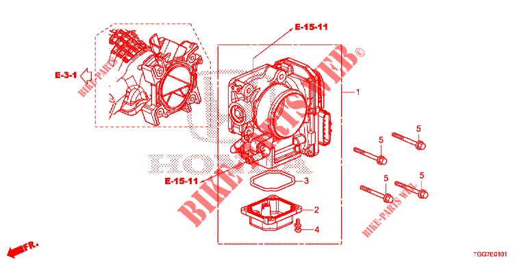 CUERPO MARIPOSA GASES (1.5L) para Honda CIVIC 1.5 SPORT NAVI 5 Puertas 6 velocidades manual 2018