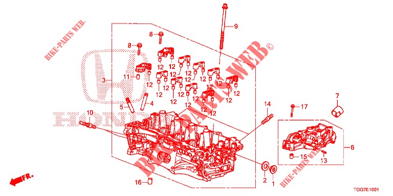 CULATA DE CILINDRO (1.5L) para Honda CIVIC 1.5 SPORT NAVI 5 Puertas 6 velocidades manual 2018
