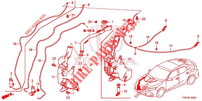 LAVAPARABRISAS DELANTERO (AVANT) para Honda CIVIC 1.5 SPORT NAVI 5 Puertas 6 velocidades manual 2018