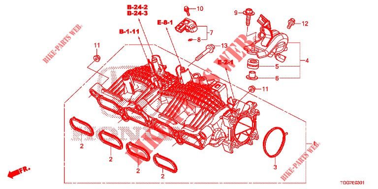 MULTIPLE DE ADMISION (1.5L) para Honda CIVIC 1.5 SPORT NAVI 5 Puertas 6 velocidades manual 2018